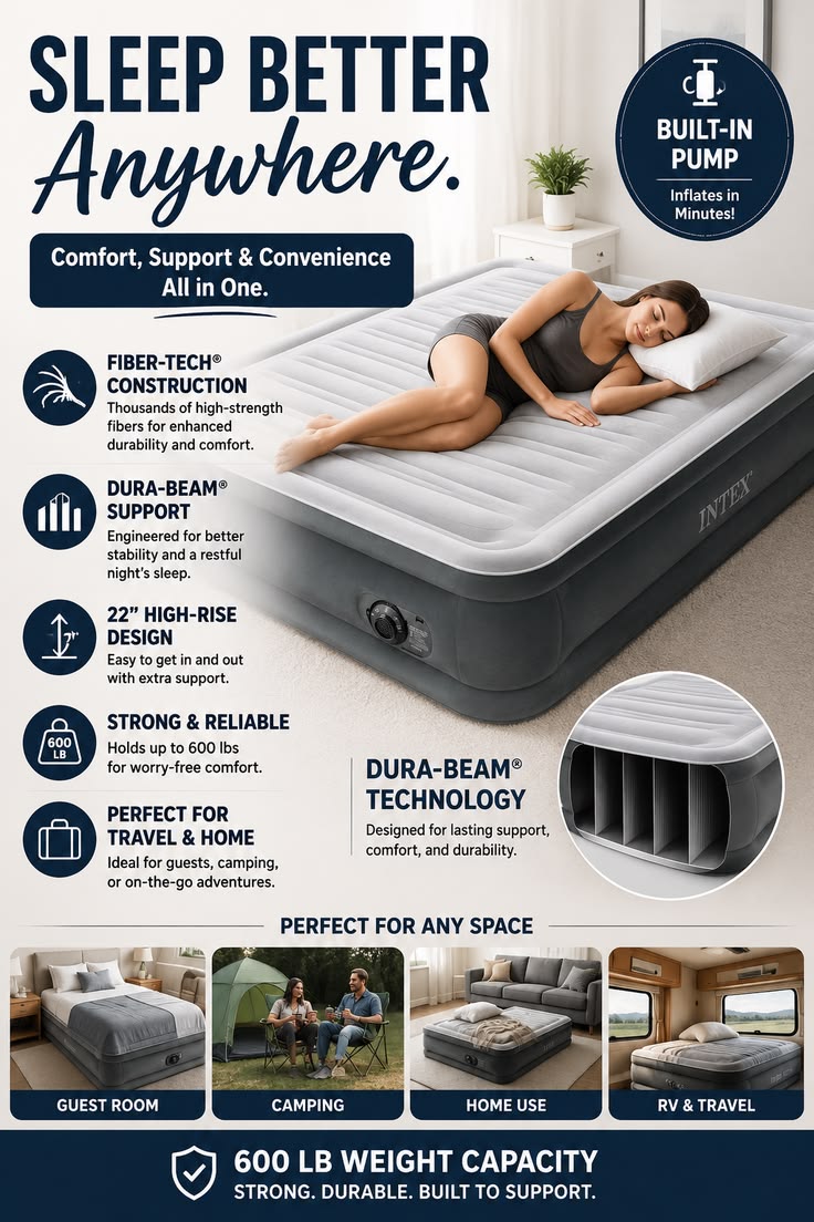 Portable Travel-friendly Inflation Air Sofa Bed with a Rechargeable Pump