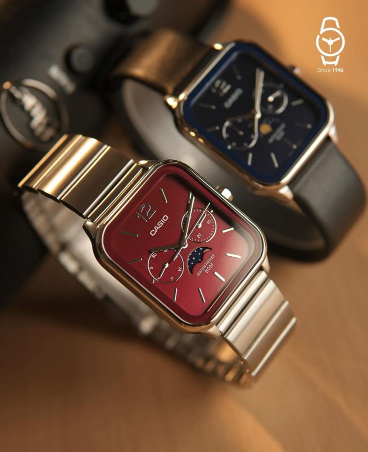 Casio Quartz Moonrise Dial Watch