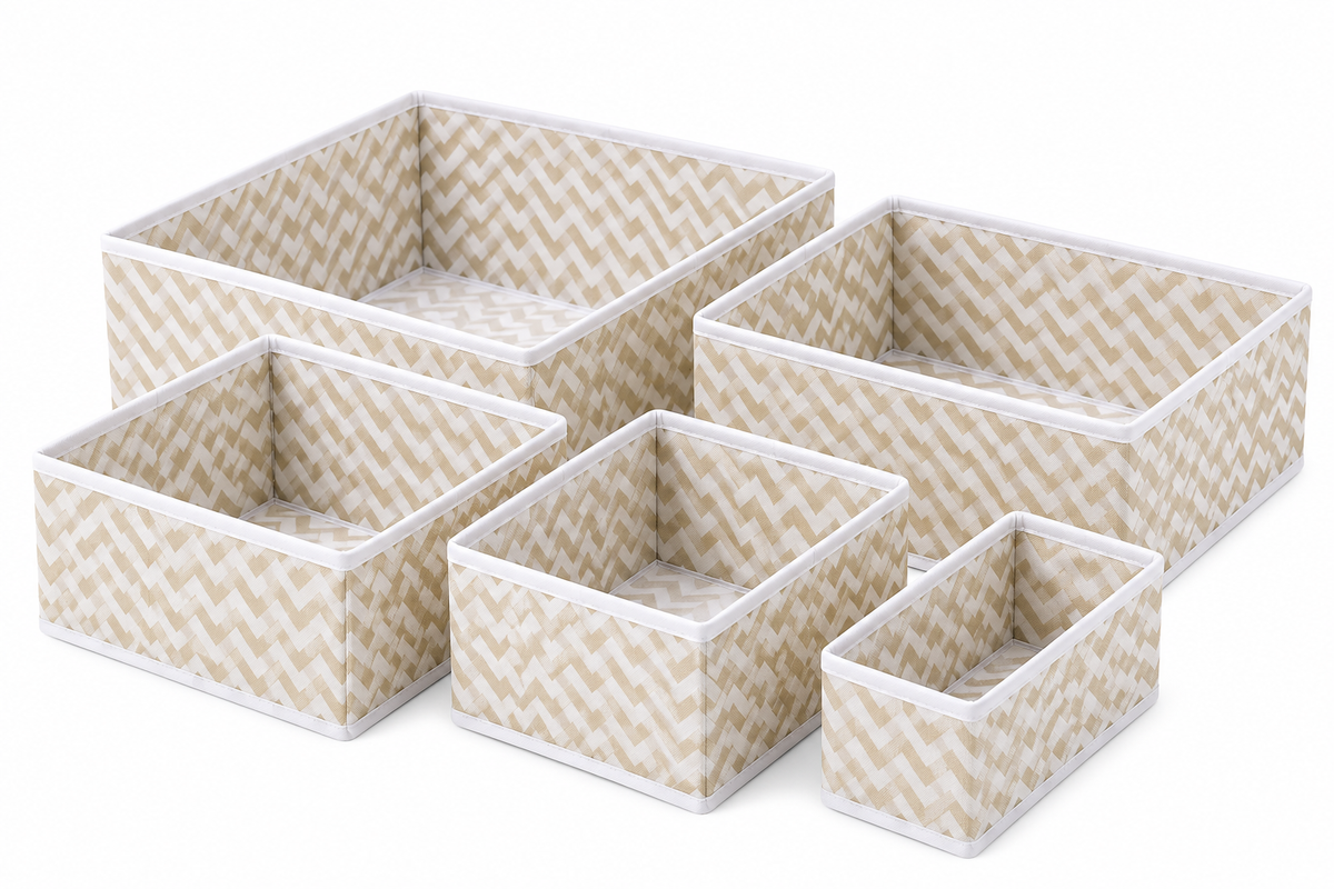 Fabric Drawer Organizers – 6-Piece Set – product view