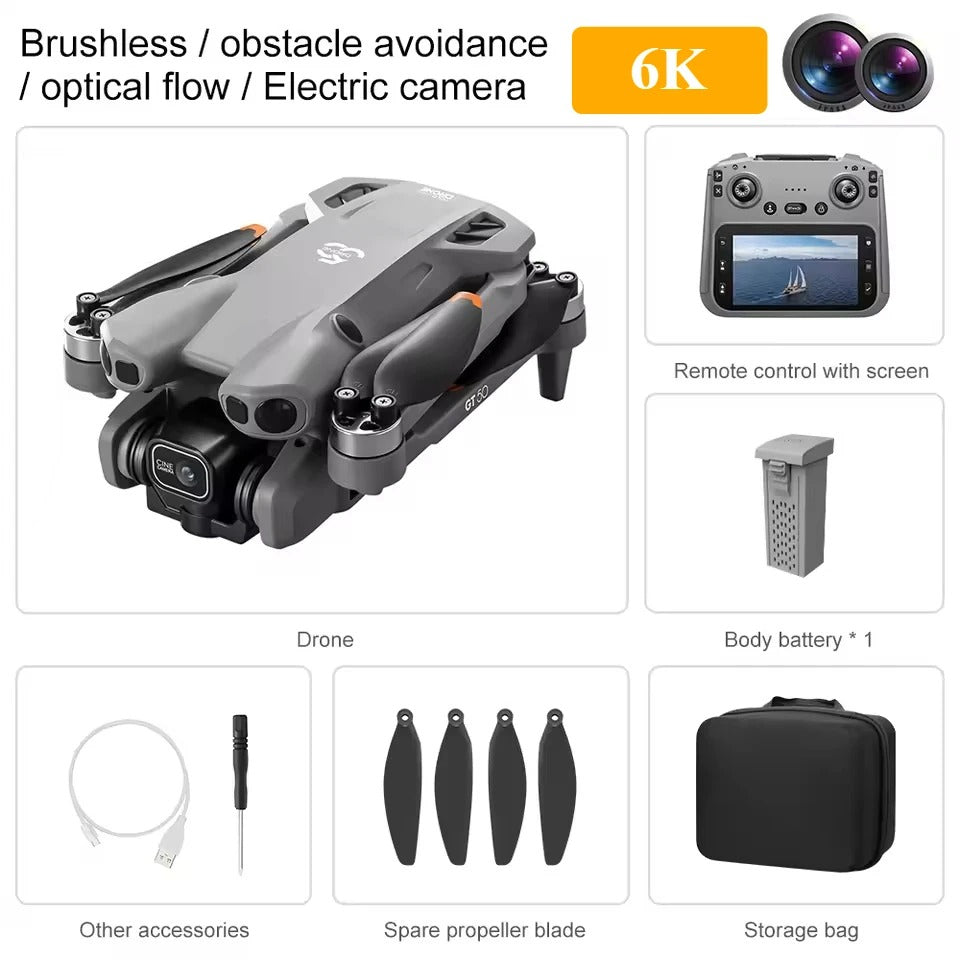RC Drone, 360° Obstacle Avoidance, 8K HD Aerial Photography, Brushless Motor, Foldable Quadcopter, WiFi