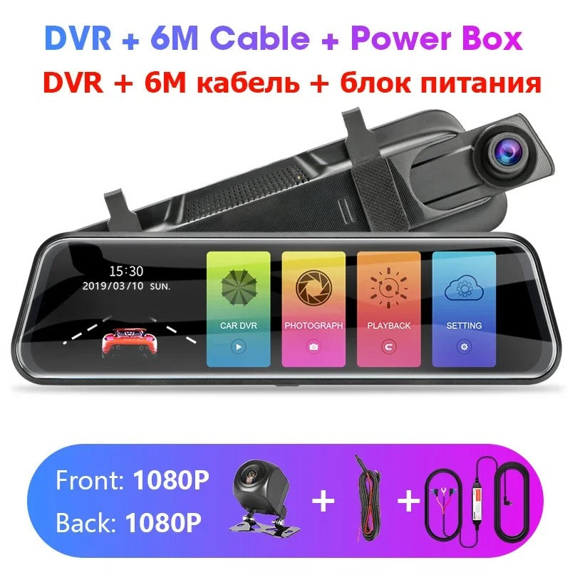 1080P Touch Screen Car DVR Front Rear Camera