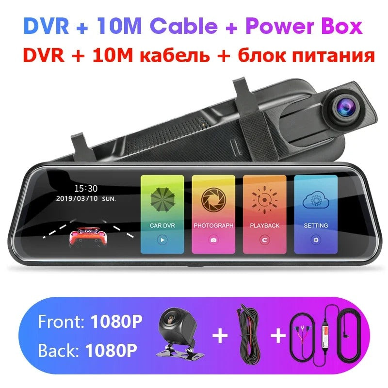 1080P Touch Screen Car DVR Front Rear Camera
