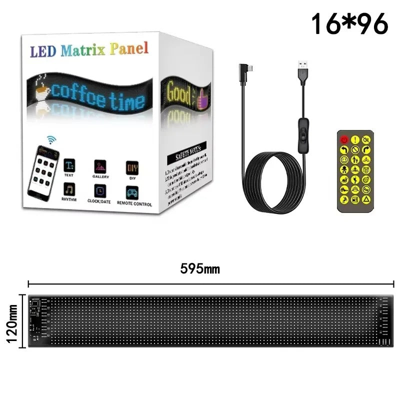 Programmable flexible RGB Matrix LED panel with scrolling text animation