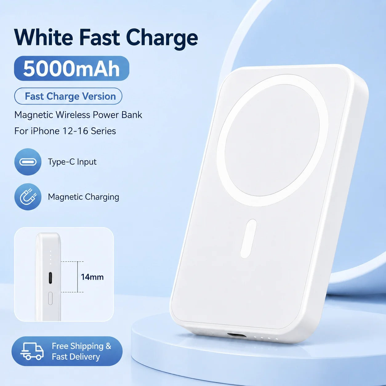 10000mAh Magnetic Wireless Power Bank