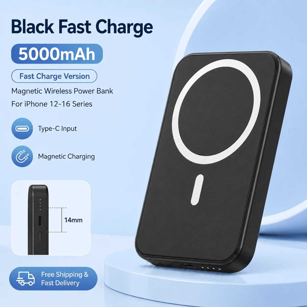 10000mAh Magnetic Wireless Power Bank
