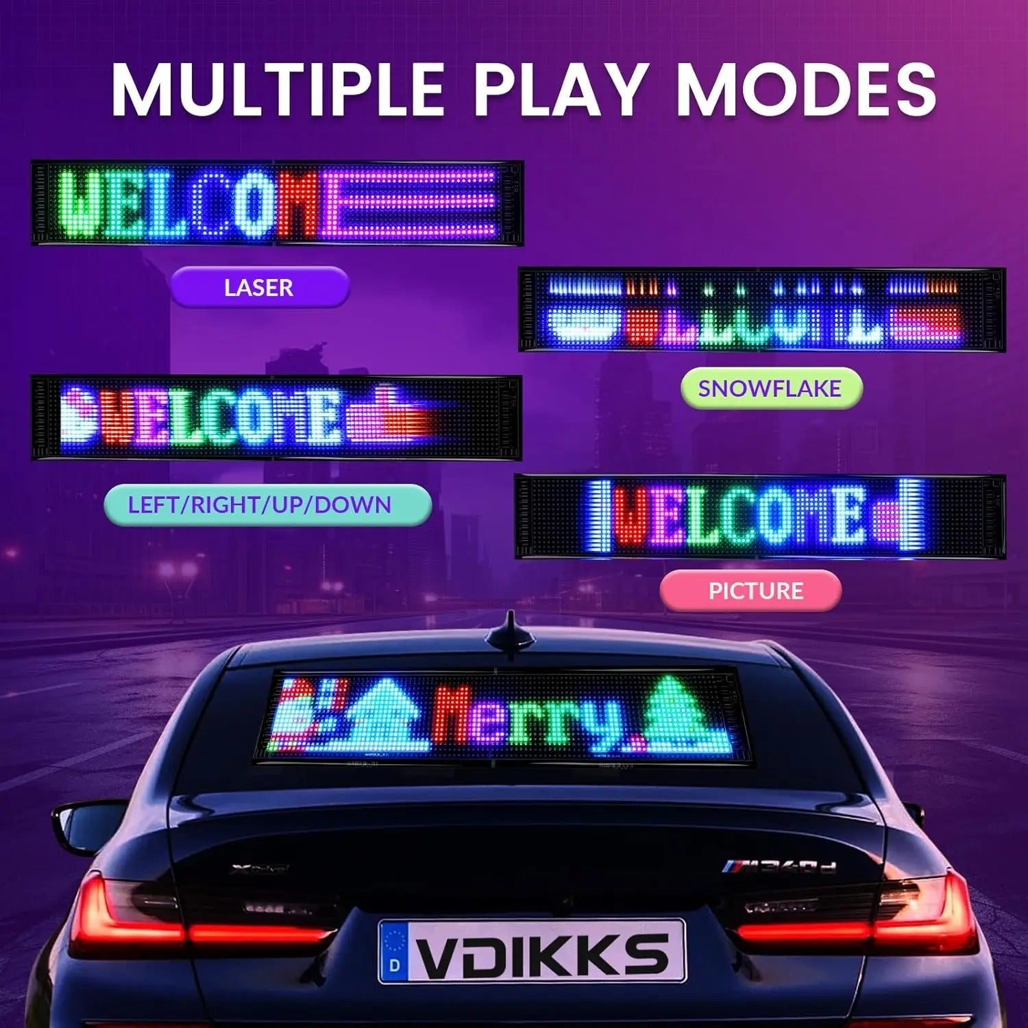 Programmable flexible RGB Matrix LED panel with scrolling text animation