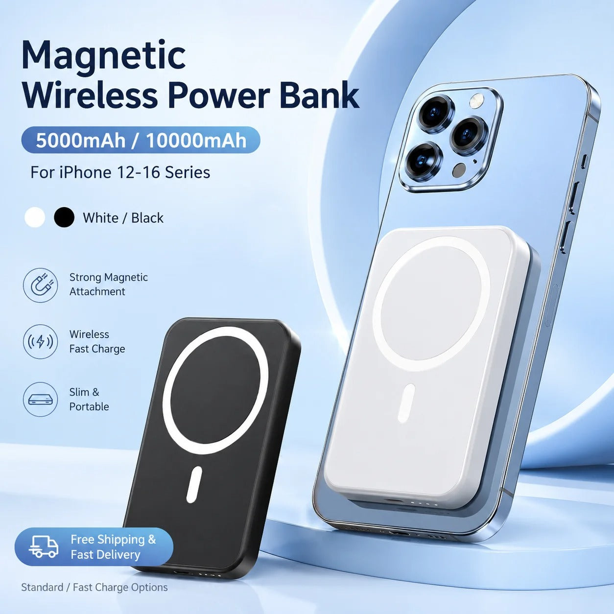 10000mAh Magnetic Wireless Power Bank
