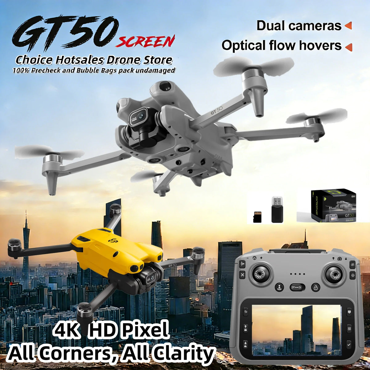 RC Drone, 360° Obstacle Avoidance, 8K HD Aerial Photography, Brushless Motor, Foldable Quadcopter, WiFi