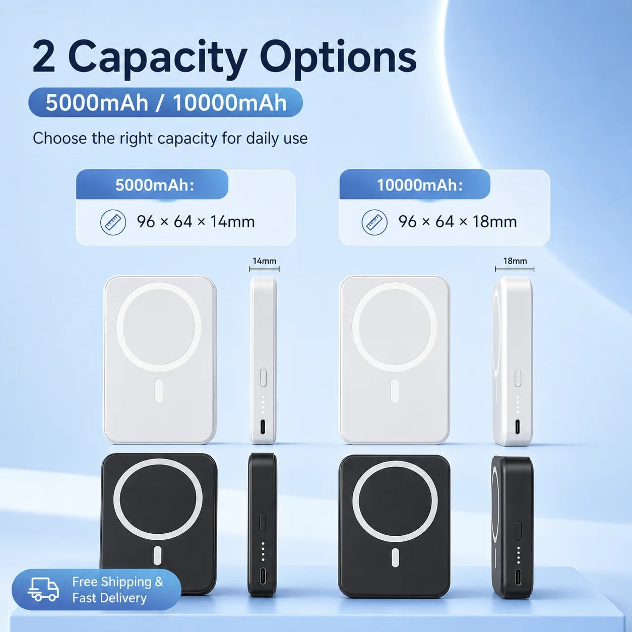 10000mAh Magnetic Wireless Power Bank