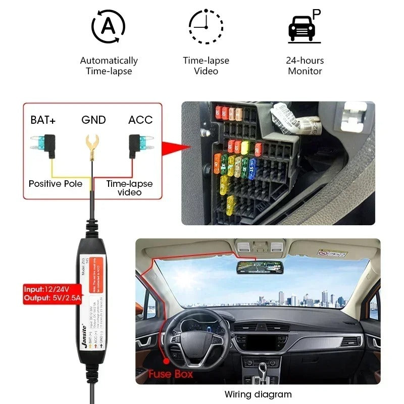 1080P Touch Screen Car DVR Front Rear Camera