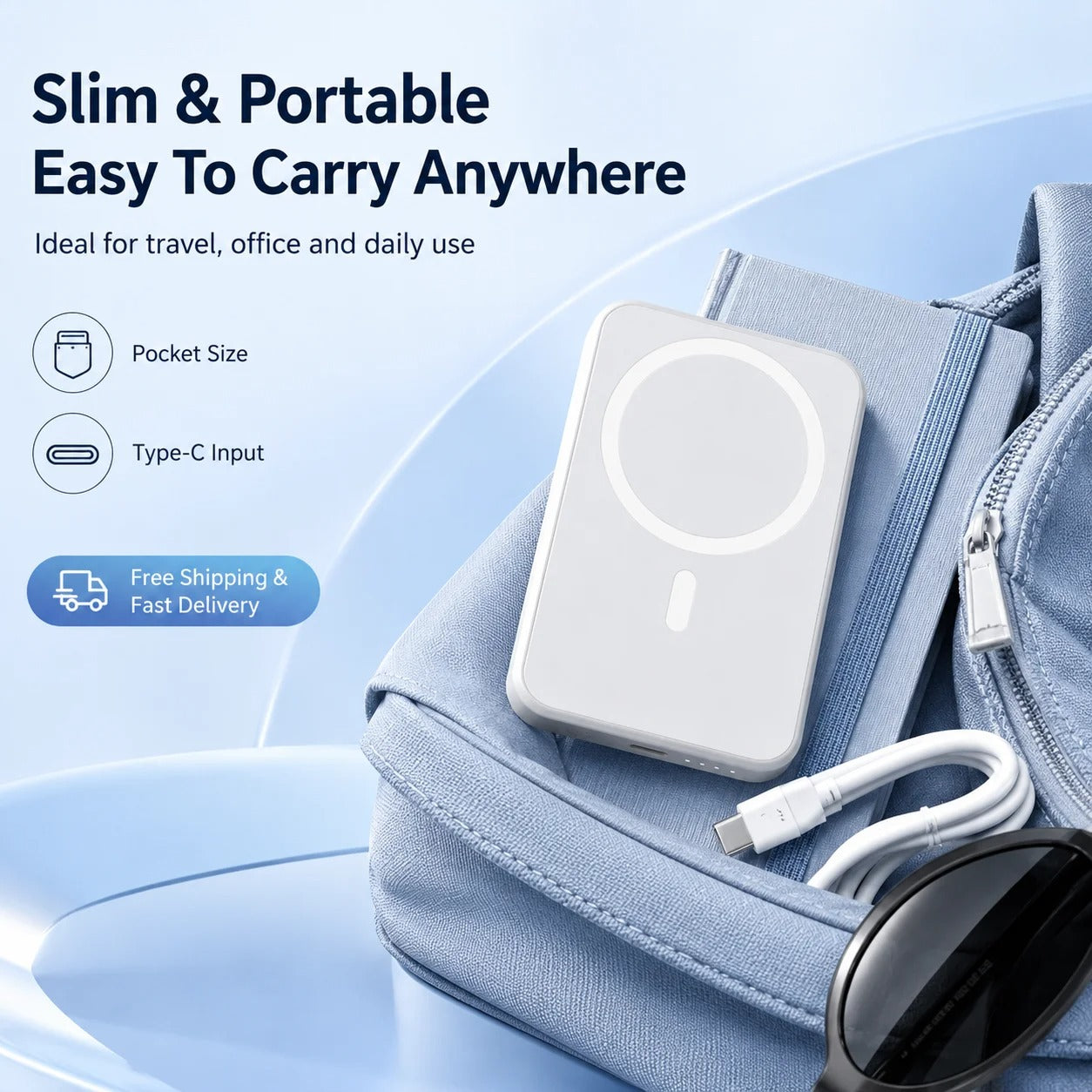 10000mAh Magnetic Wireless Power Bank