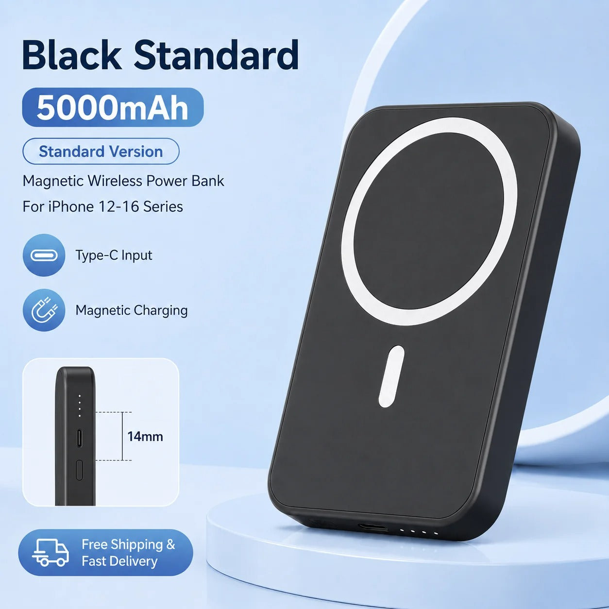 10000mAh Magnetic Wireless Power Bank