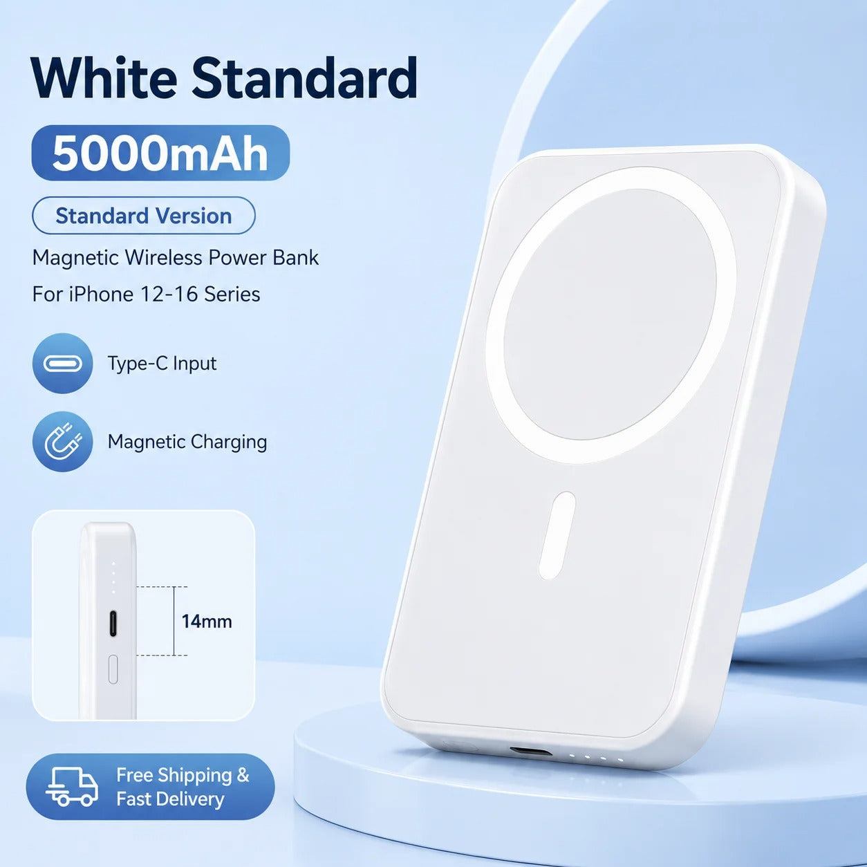 10000mAh Magnetic Wireless Power Bank