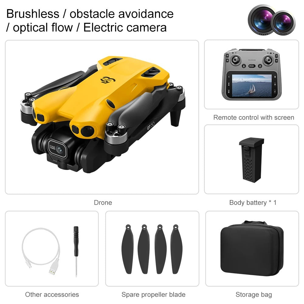 RC Drone, 360° Obstacle Avoidance, 8K HD Aerial Photography, Brushless Motor, Foldable Quadcopter, WiFi